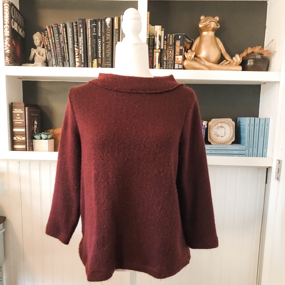 🌺 LOFT Outlet Mock-Neck Maroon Sweater